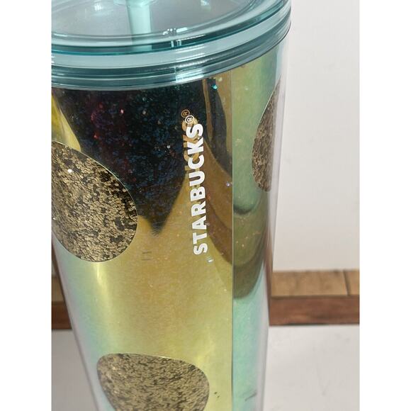 Starbucks Holiday 2020 Venti Tumbler Gold glitter iridescent Dots - Picture 4 of 6